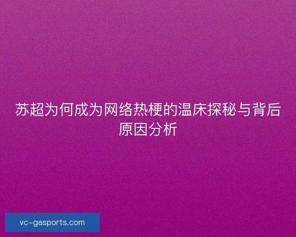 苏超为何成为网络热梗的温床探秘与背后原因分析 苏超为何成为网络热梗的温床探秘与背后原因分析
