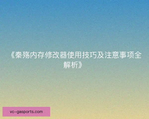 《秦殇内存修改器使用技巧及注意事项全解析》