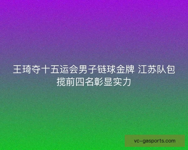 王琦夺十五运会男子链球金牌 江苏队包揽前四名彰显实力